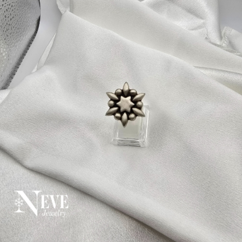 Sterling Silver Starburst Statement Ring - image 2